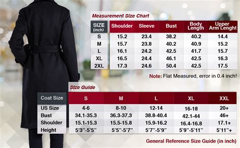 coach trench coat size chart.